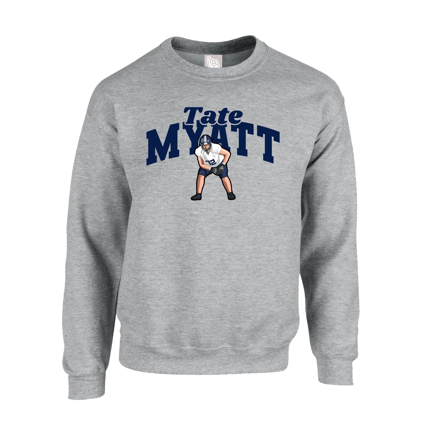Fleece Crew — Signature Arch in Grey