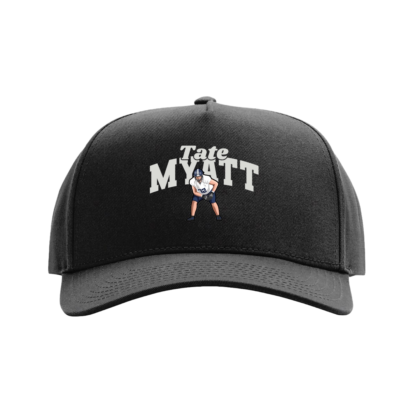 Full Fabric Five-Panel Champ Cap — Signature Arch in Black
