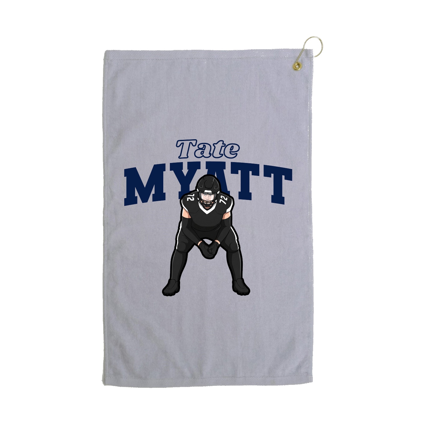 Golf Towel — Name Arch in Grey
