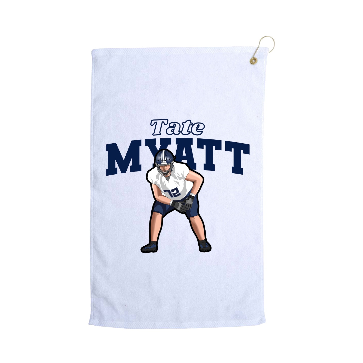 Golf Towel — Name Arch in White
