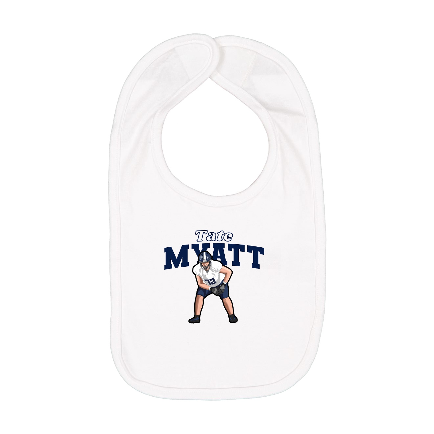 Infant Bib — Name Arch in White