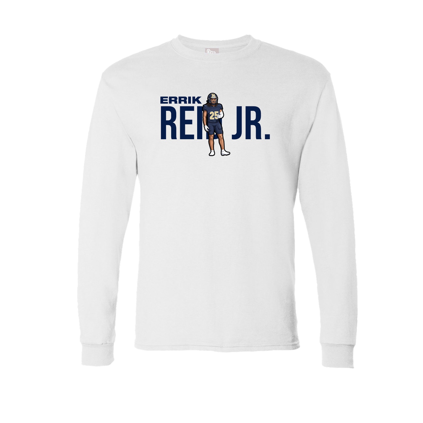 Long Sleeve Tee — Player Name in White