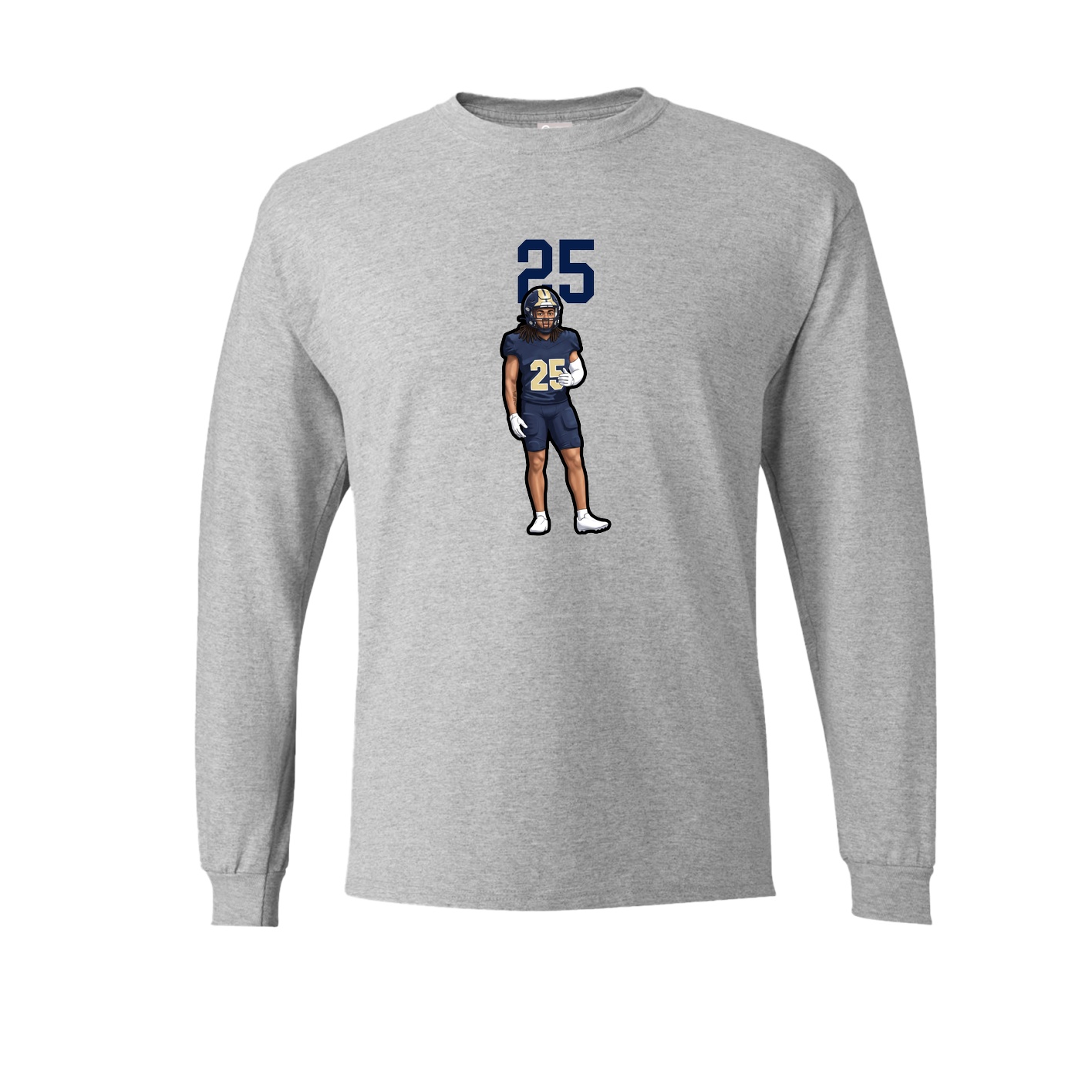 Long Sleeve Tee — Number Top in Grey