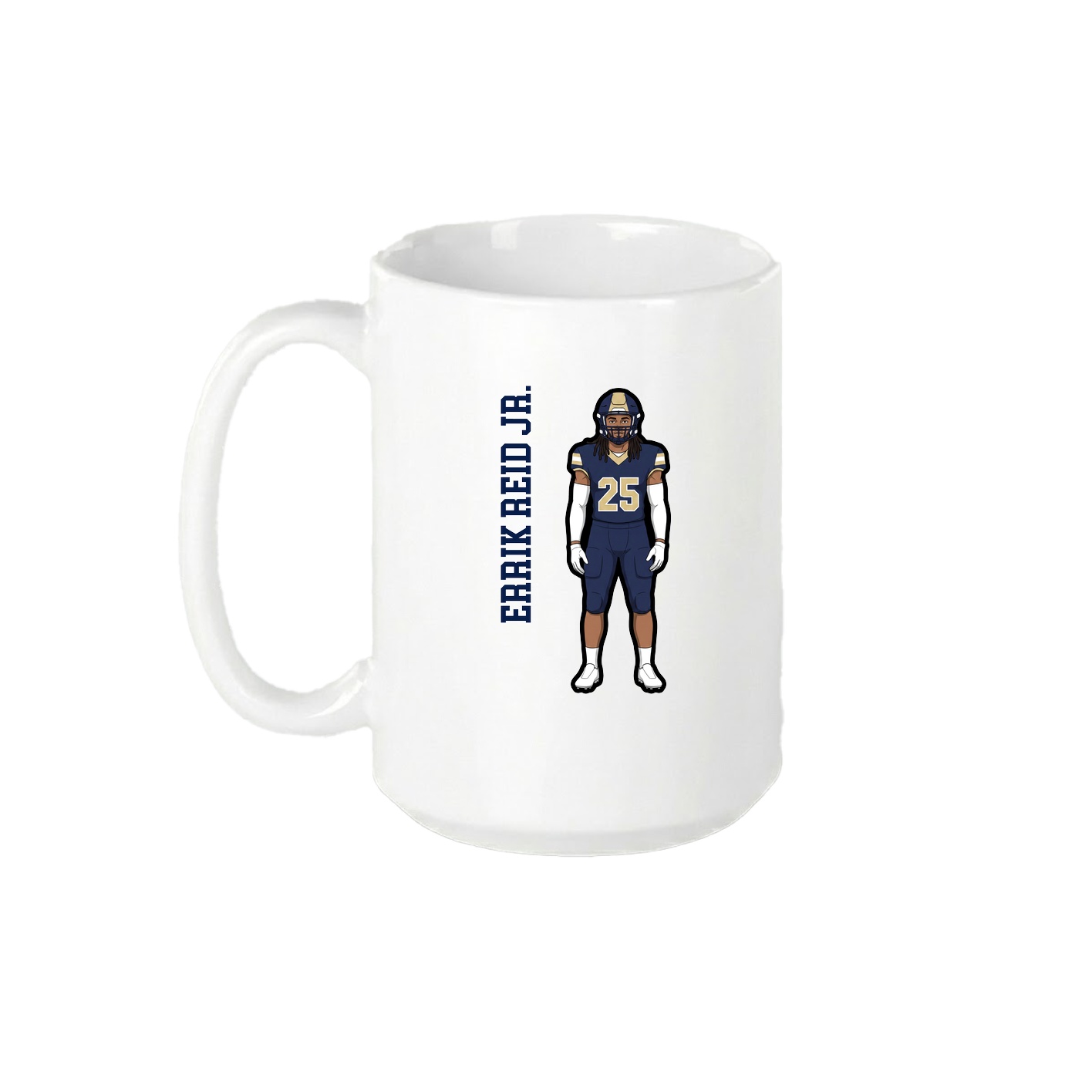15oz Coffee Mug — Name Vertical in White