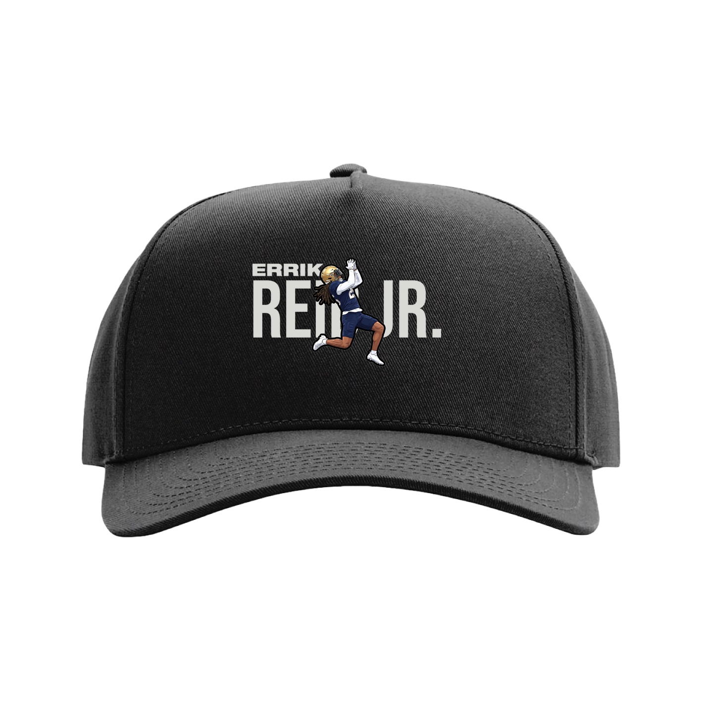 Full Fabric Five-Panel Champ Cap — Player Name in Black