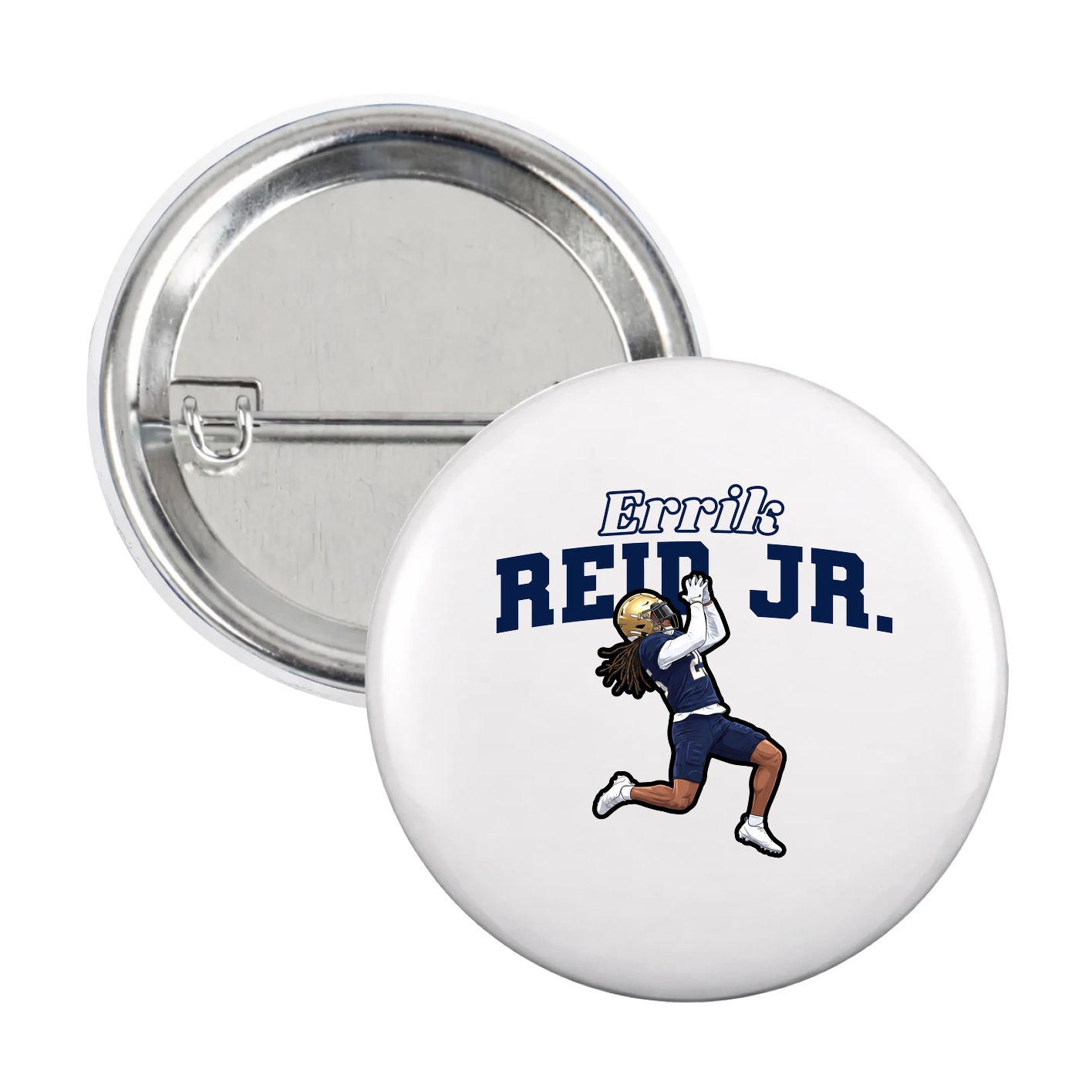 Game Day Button — Name Arch in White