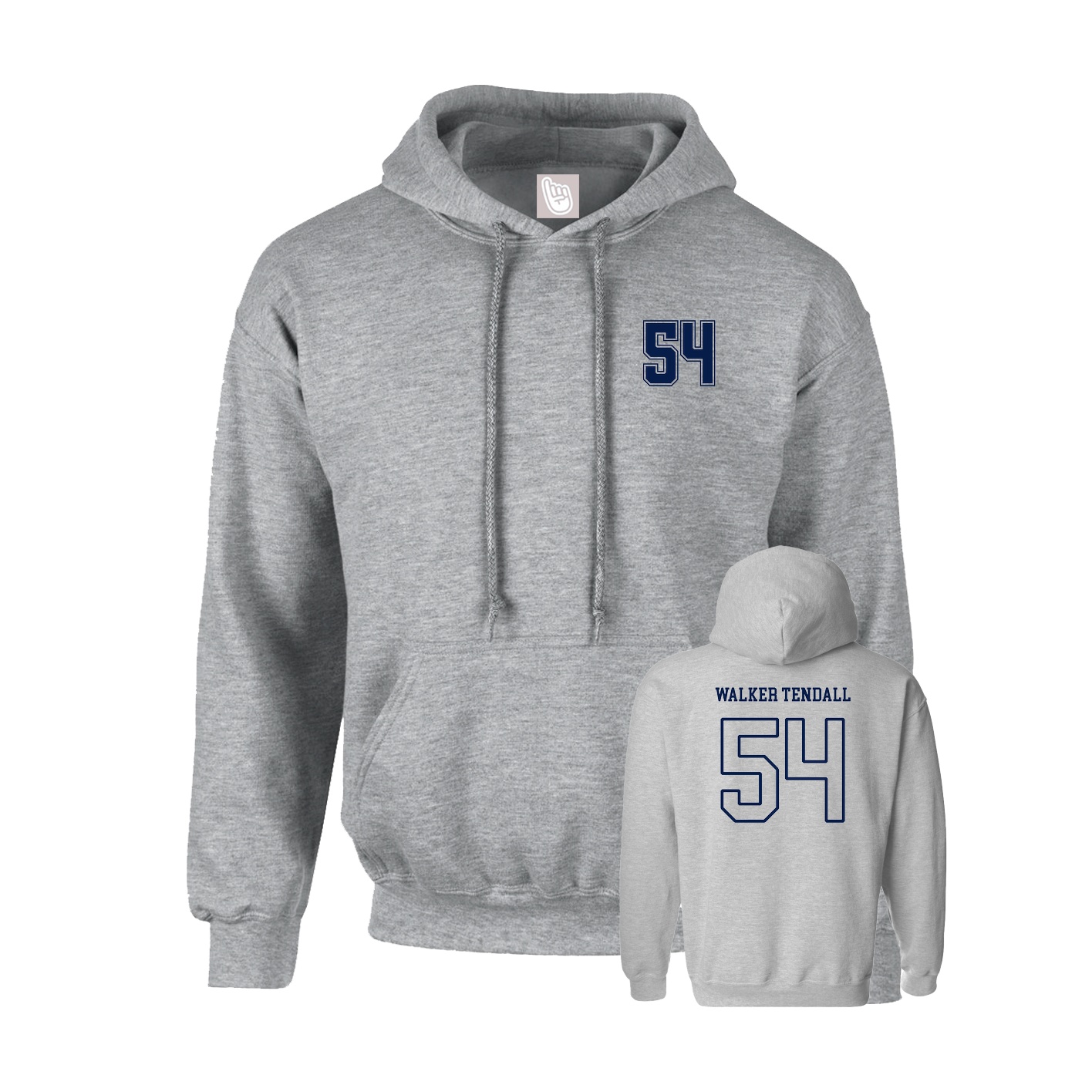 Youth Hoodie — Chest Back in Grey