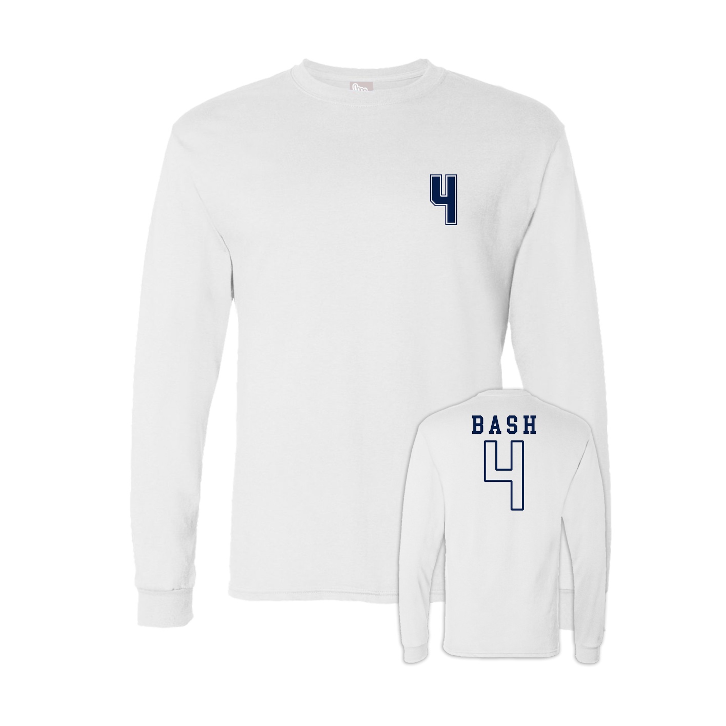 Long Sleeve Tee — Chest Back in White