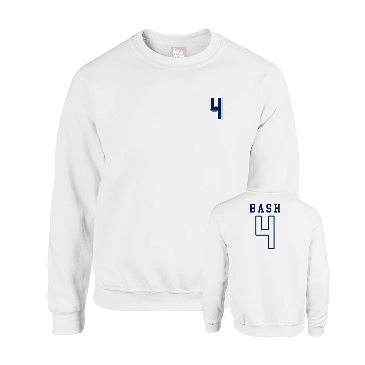Fleece Crew — Chest Back in White