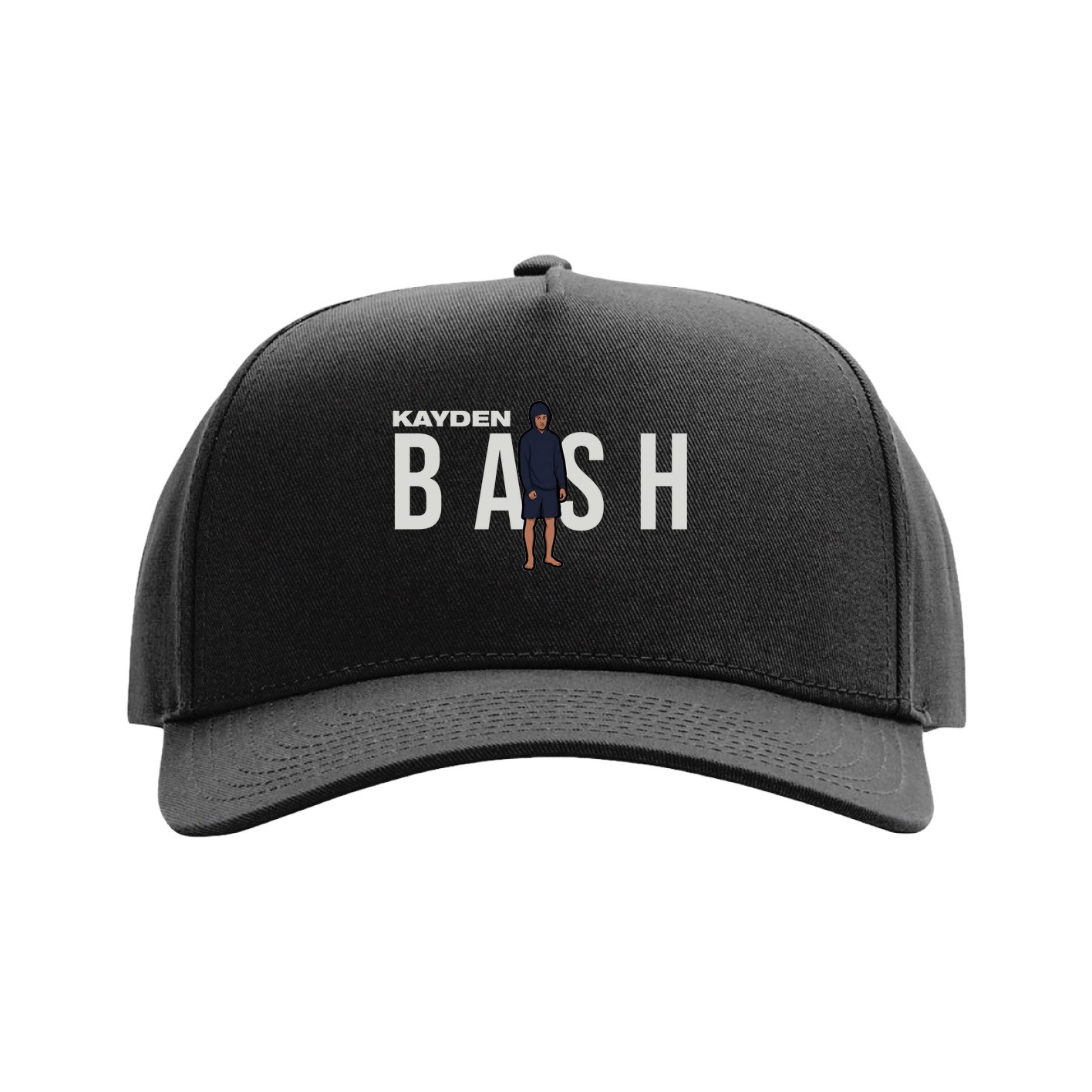 Full Fabric Five-Panel Champ Cap — Player Name in Black