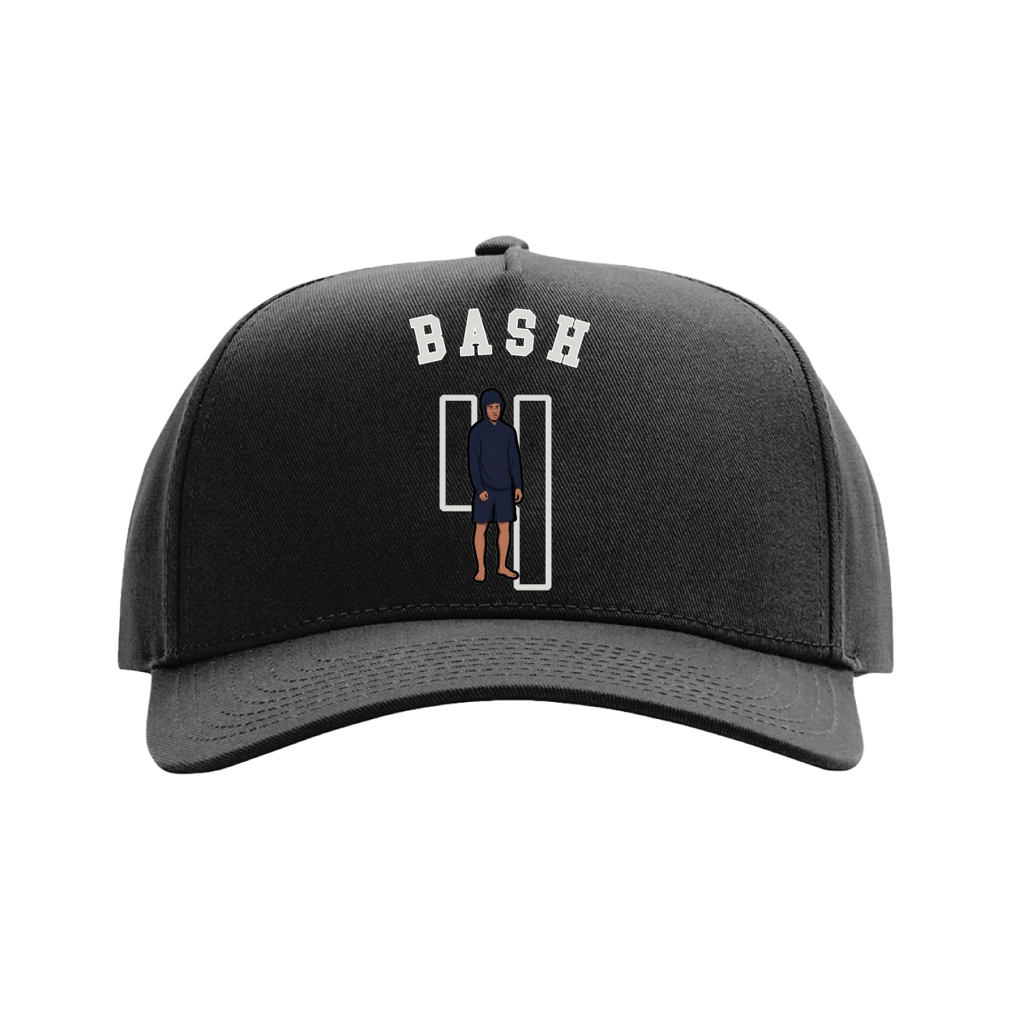 Full Fabric Five-Panel Champ Cap — Shirsey Arch in Black