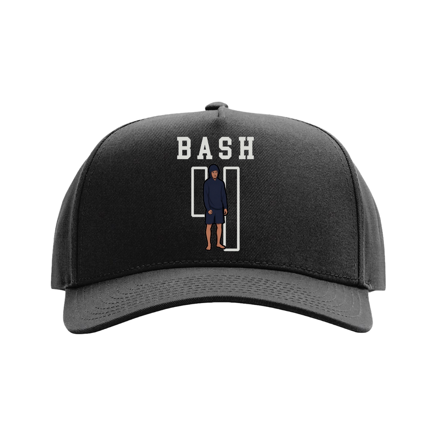 Full Fabric Five-Panel Champ Cap — Shirsey in Black