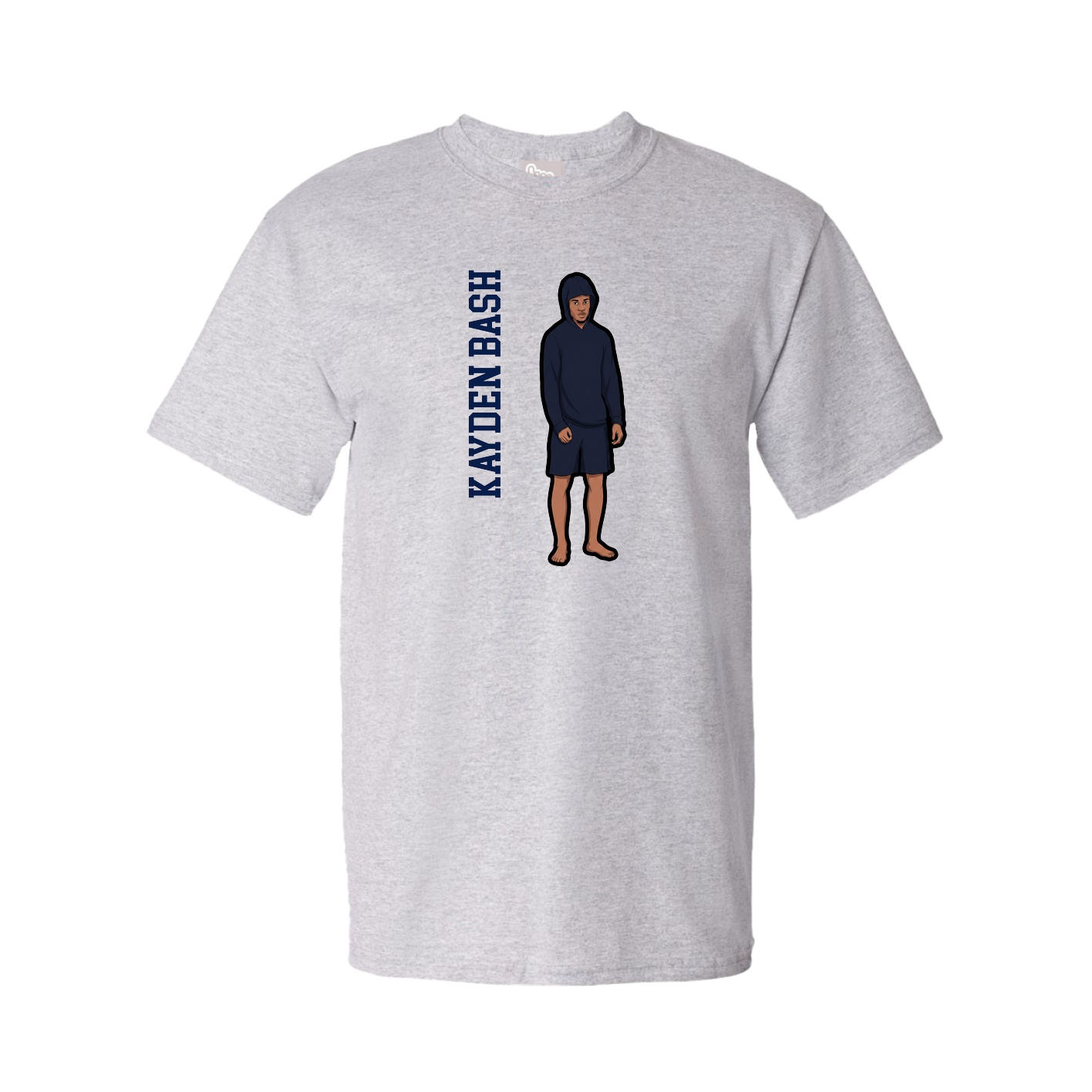 Tee — Name Vertical in Grey