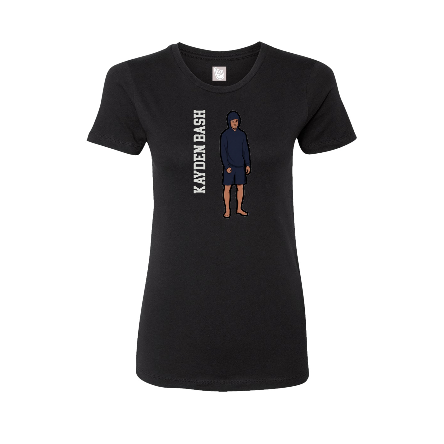 Fitted Women's Tee — Name Vertical in Black