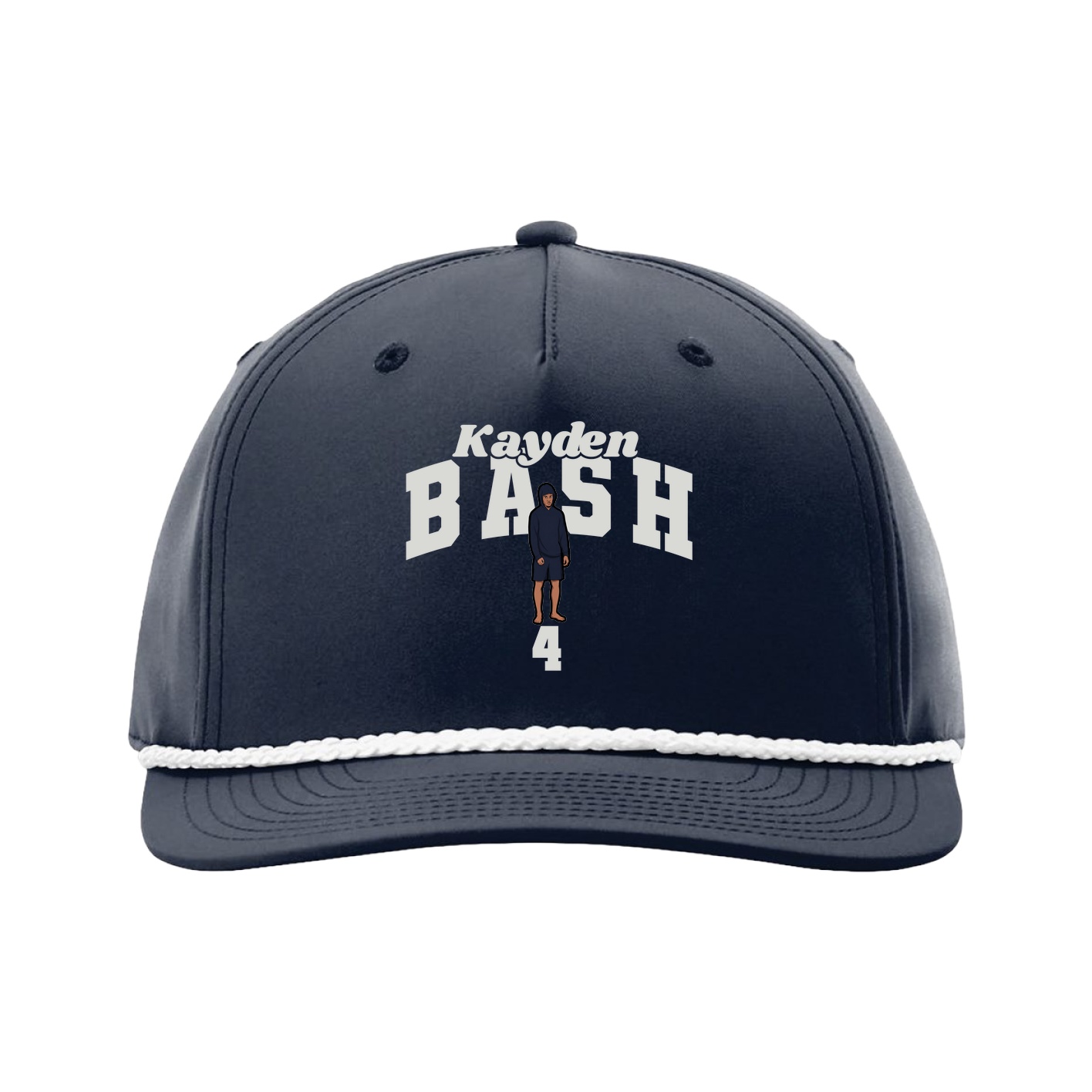 Five-Panel Classic Rope Cap — Signature Arch in Navy