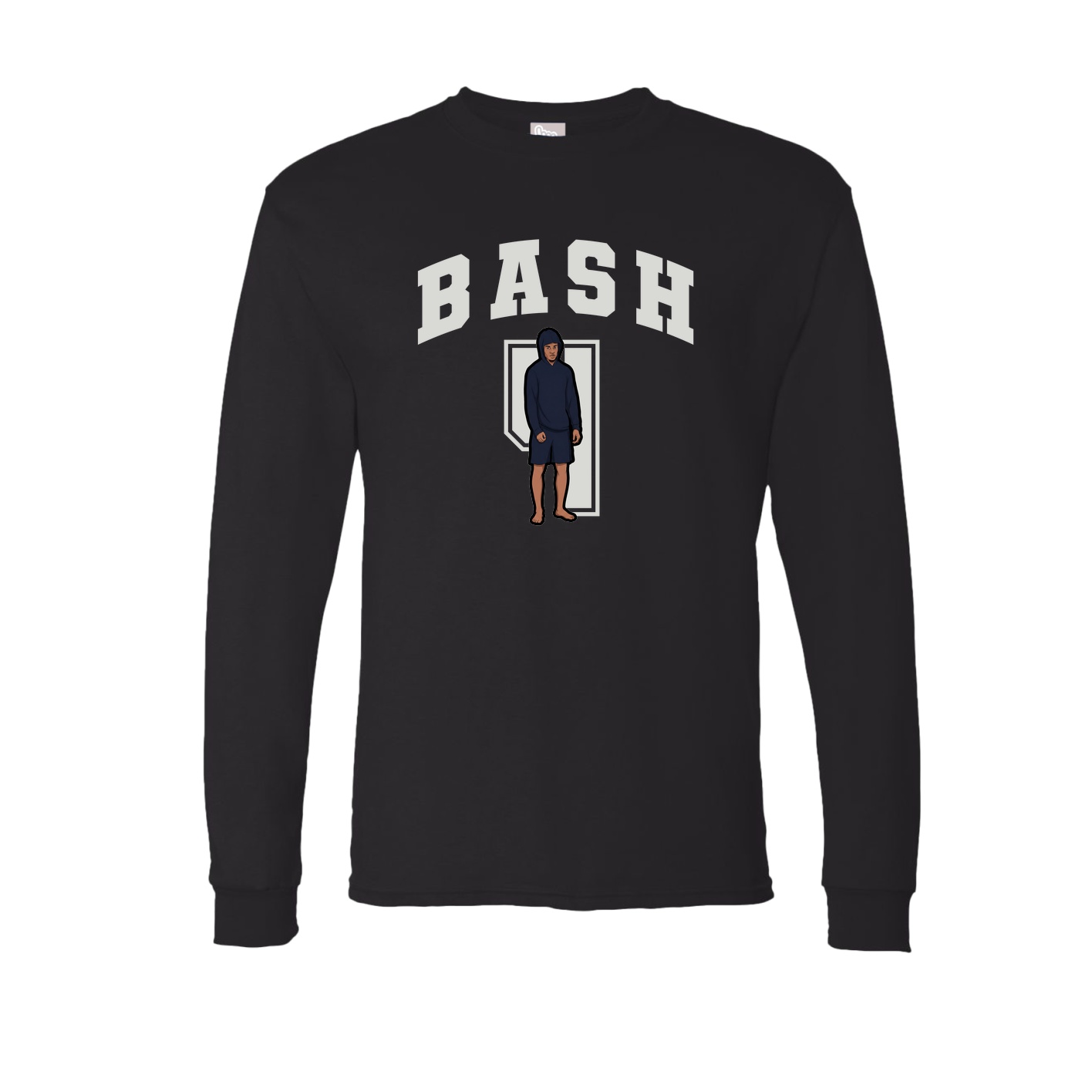 Long Sleeve Tee — Number in Black