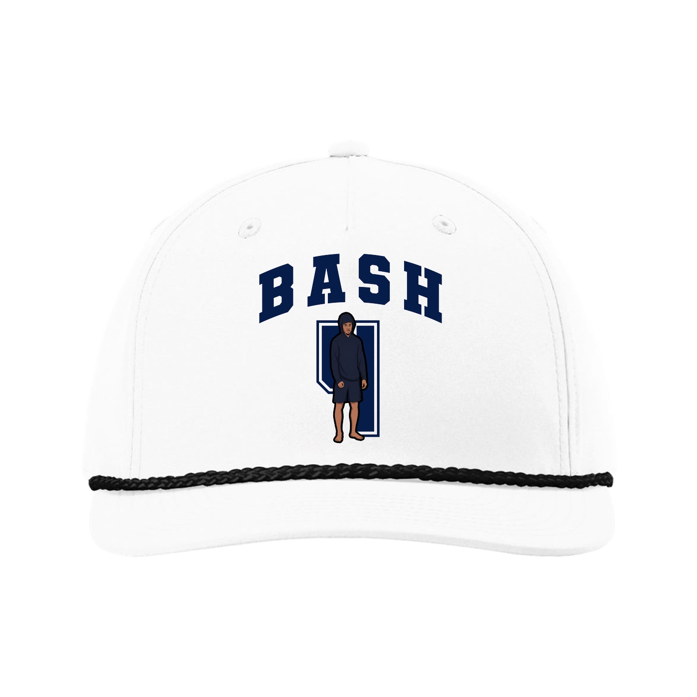 Five-Panel Classic Rope Cap — Number in White