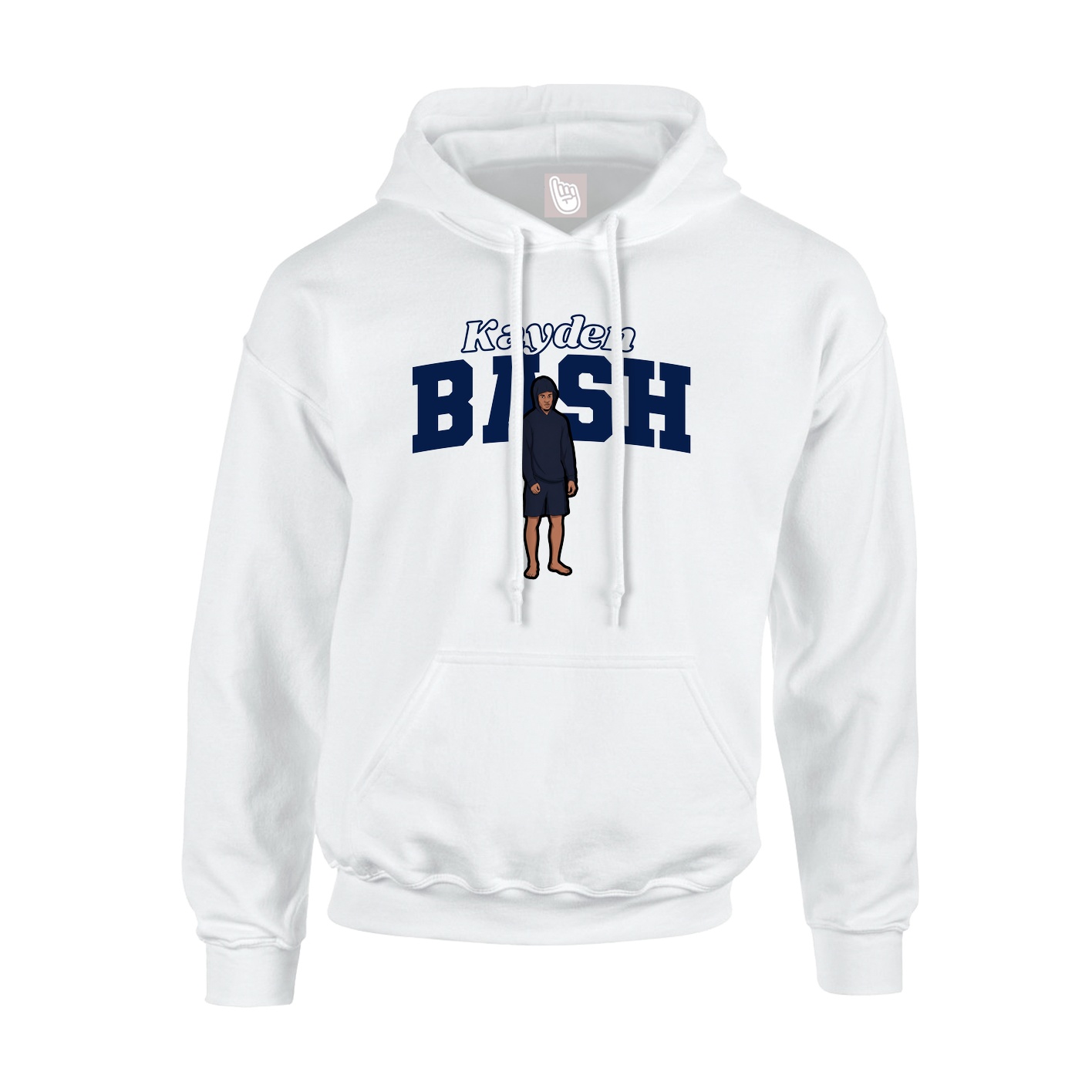 Hoodie — Name Arch in White