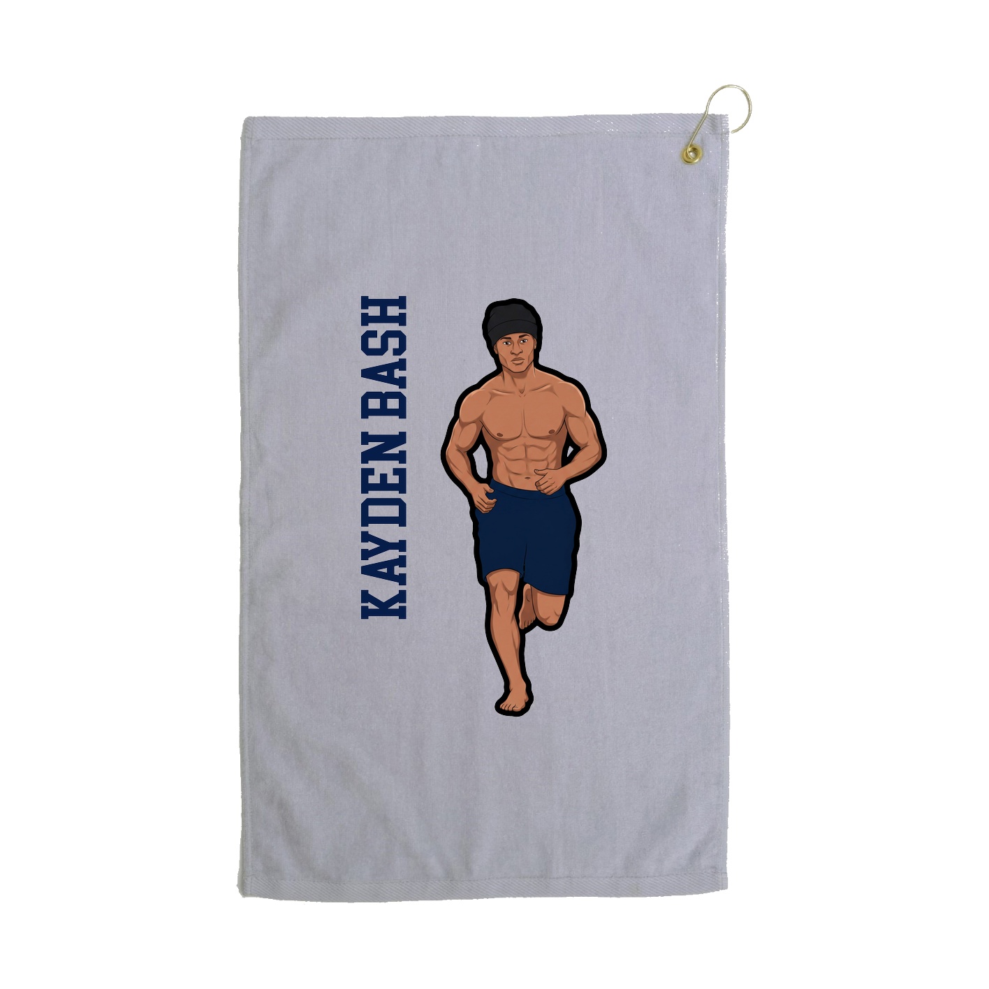 Golf Towel — Name Vertical in Grey