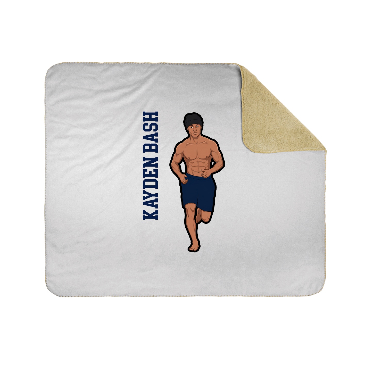 Throw Blanket — Name Vertical in White