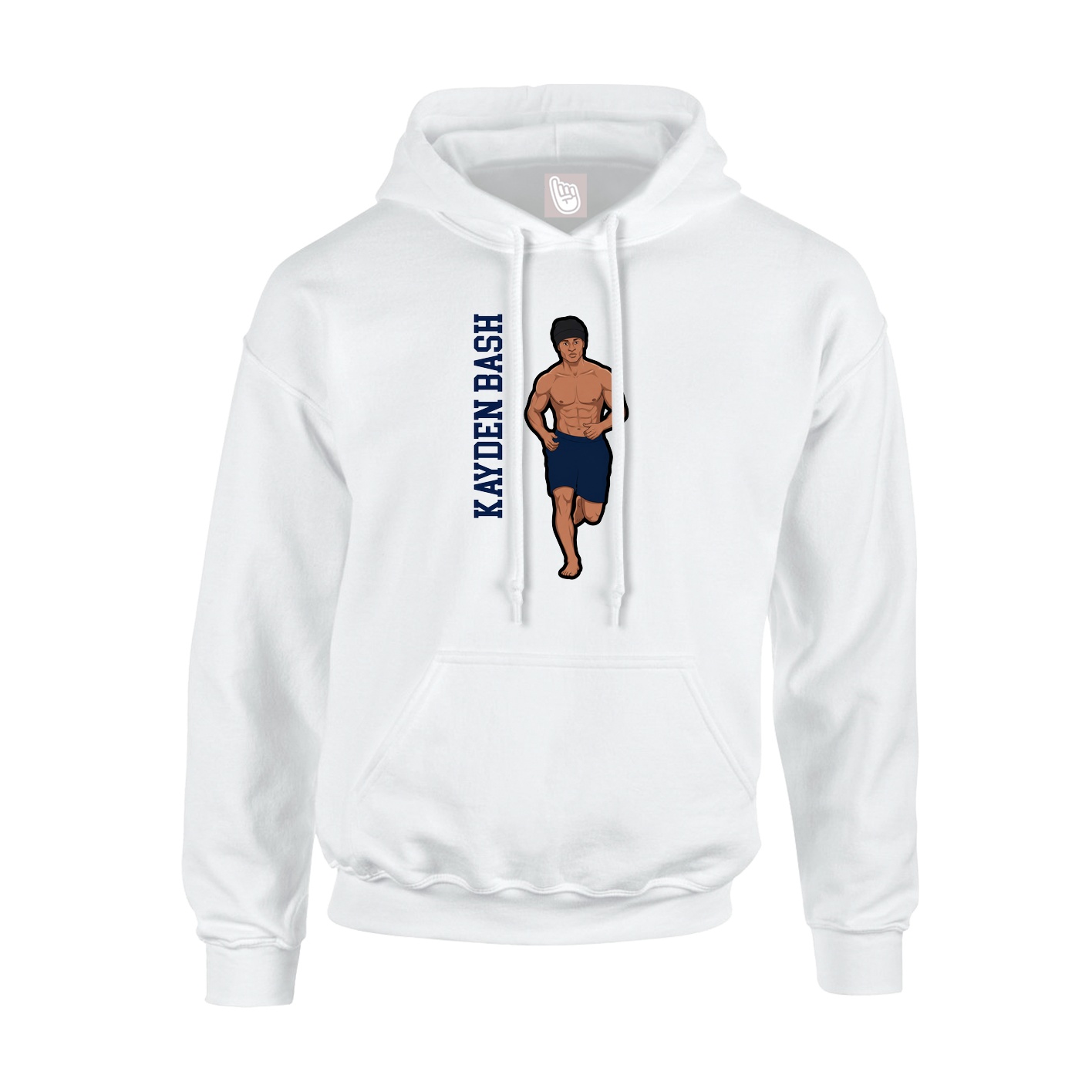 Youth Hoodie — Name Vertical in White