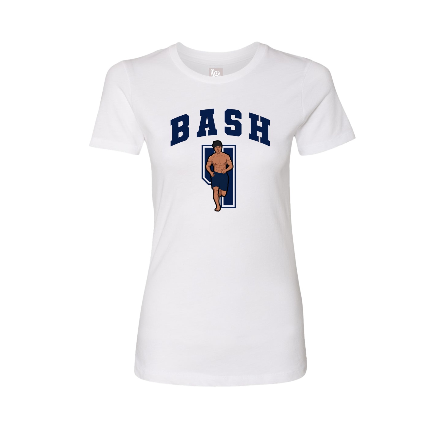 Fitted Women's Tee — Number in White