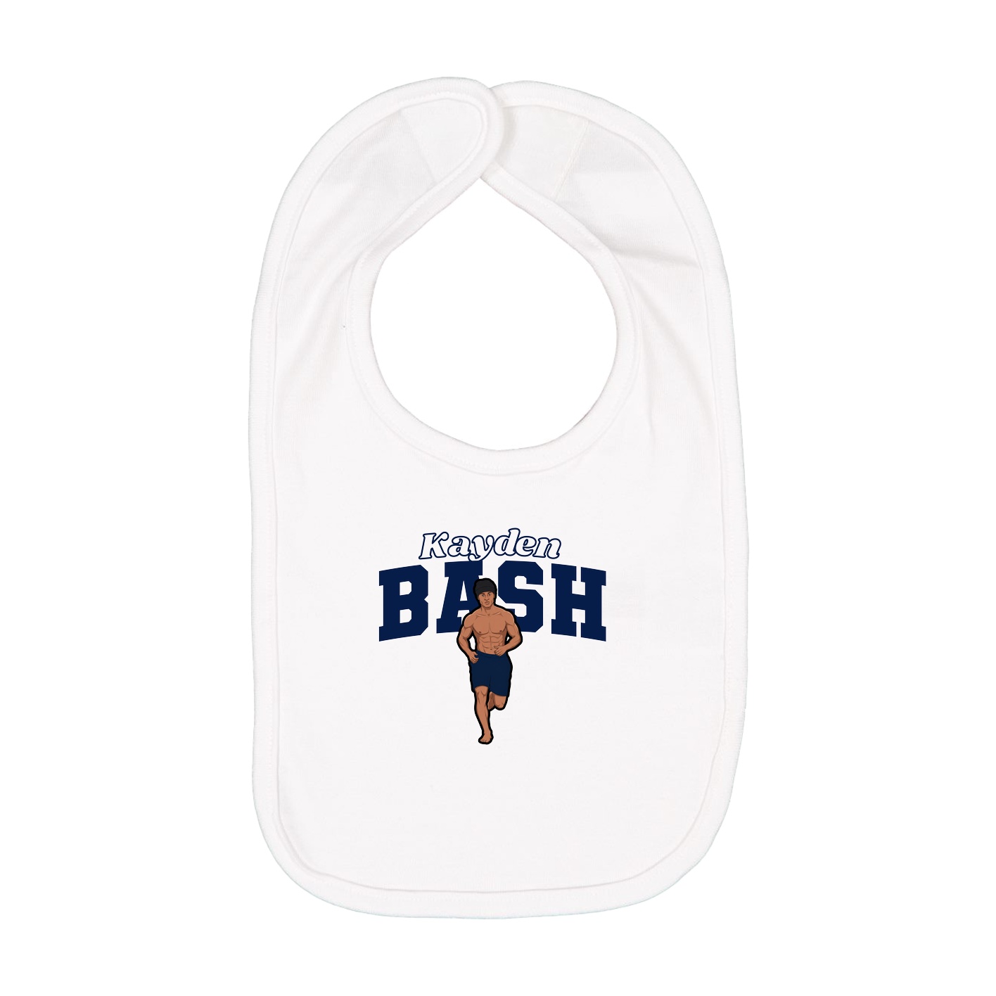 Infant Bib — Name Arch in White