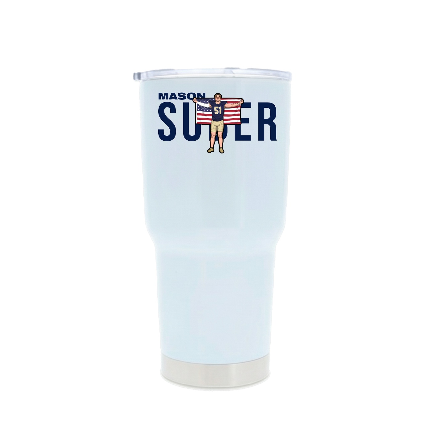 30oz Stainless Steel Tumbler — Player Name in White
