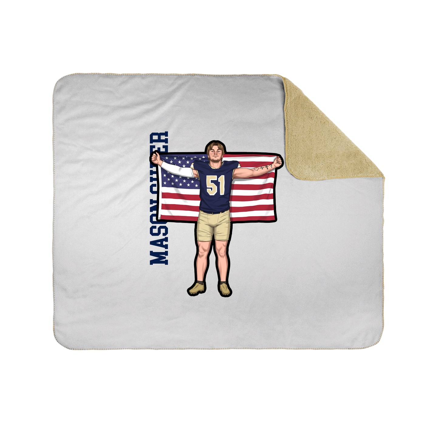 Throw Blanket — Name Vertical in White