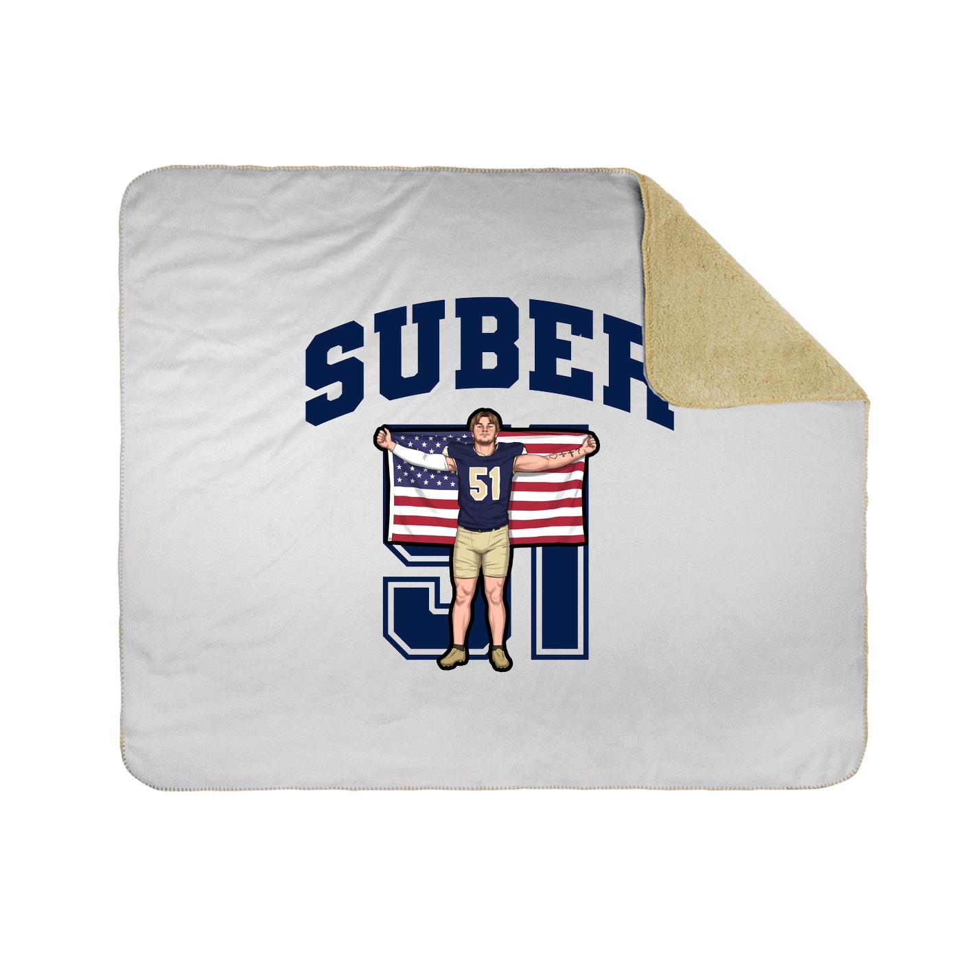 Throw Blanket — Number in White