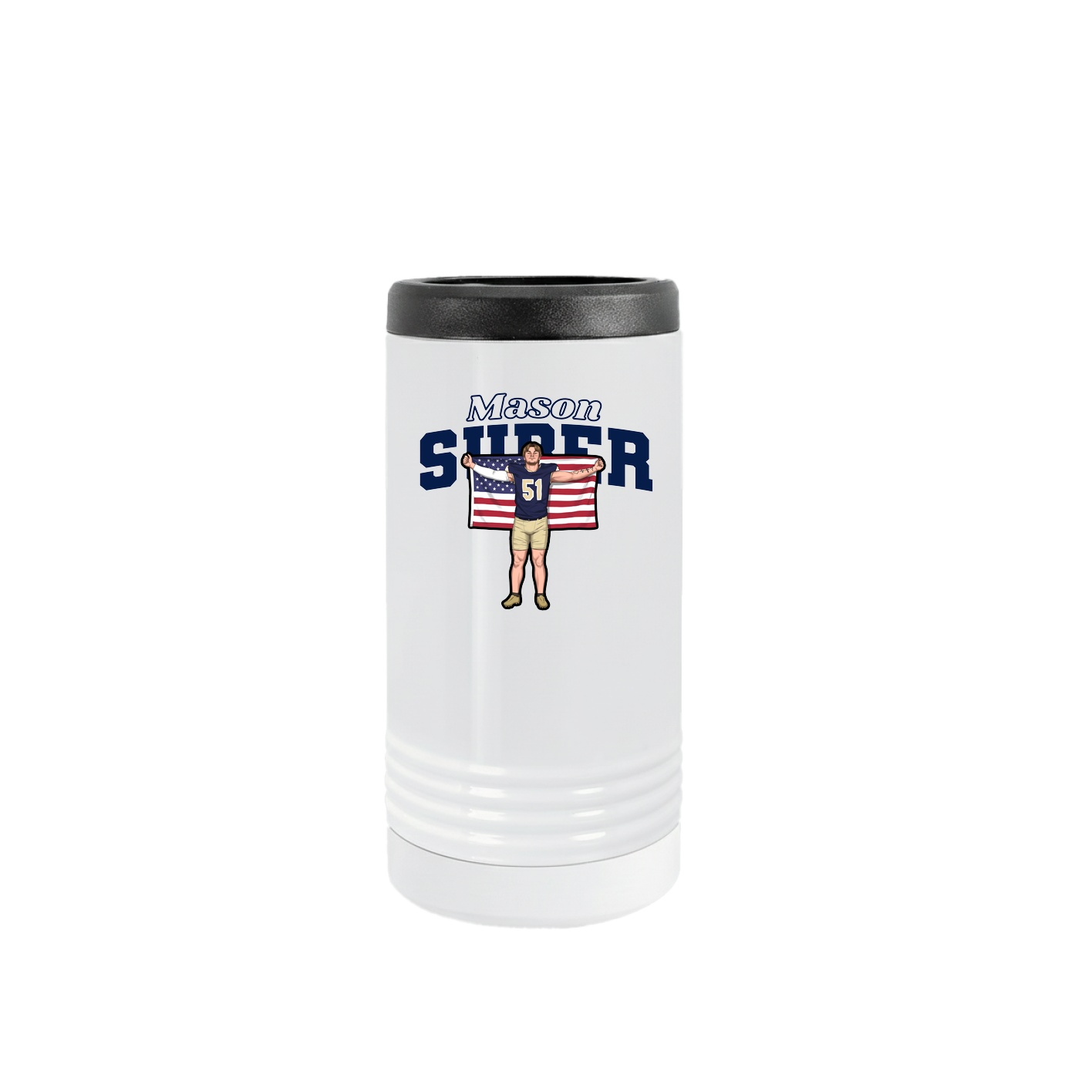 Slim Beverage Holder — Name Arch in White