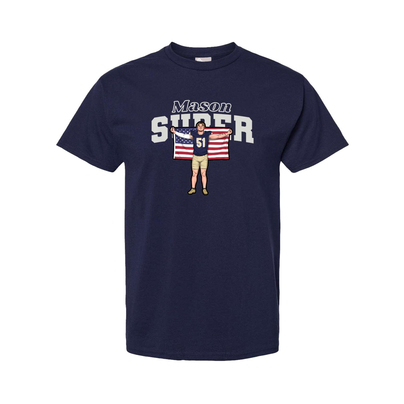 Youth Tee — Name Arch in Navy