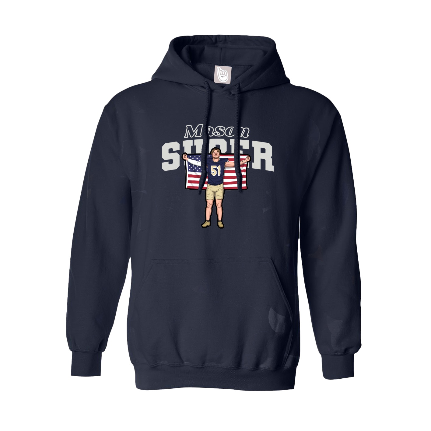 Hoodie — Name Arch in Navy
