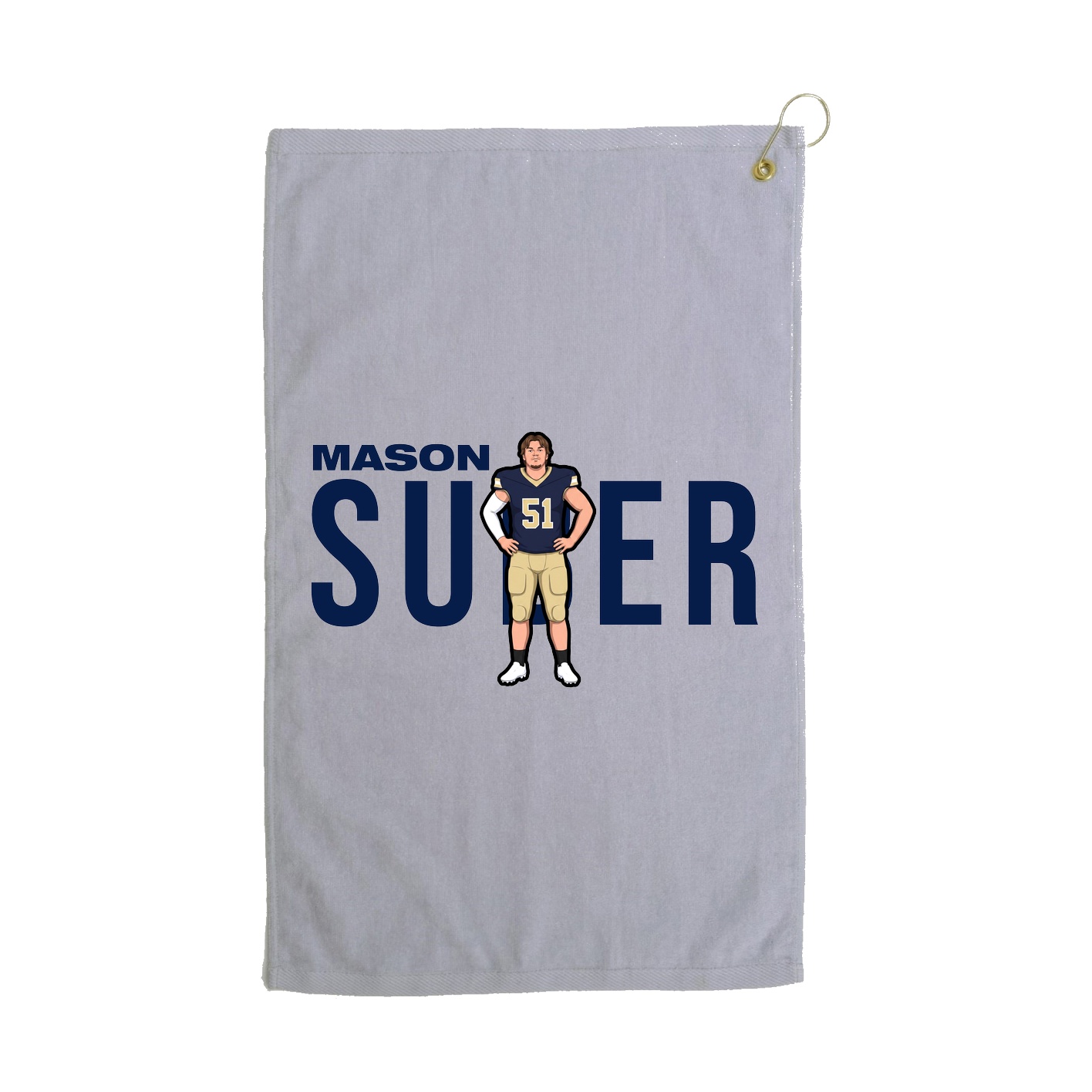 Golf Towel — Player Name in Grey