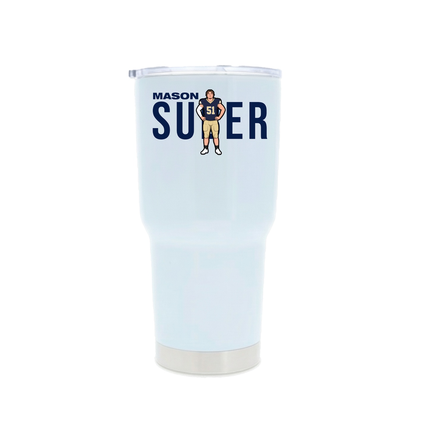 30oz Stainless Steel Tumbler — Player Name in White