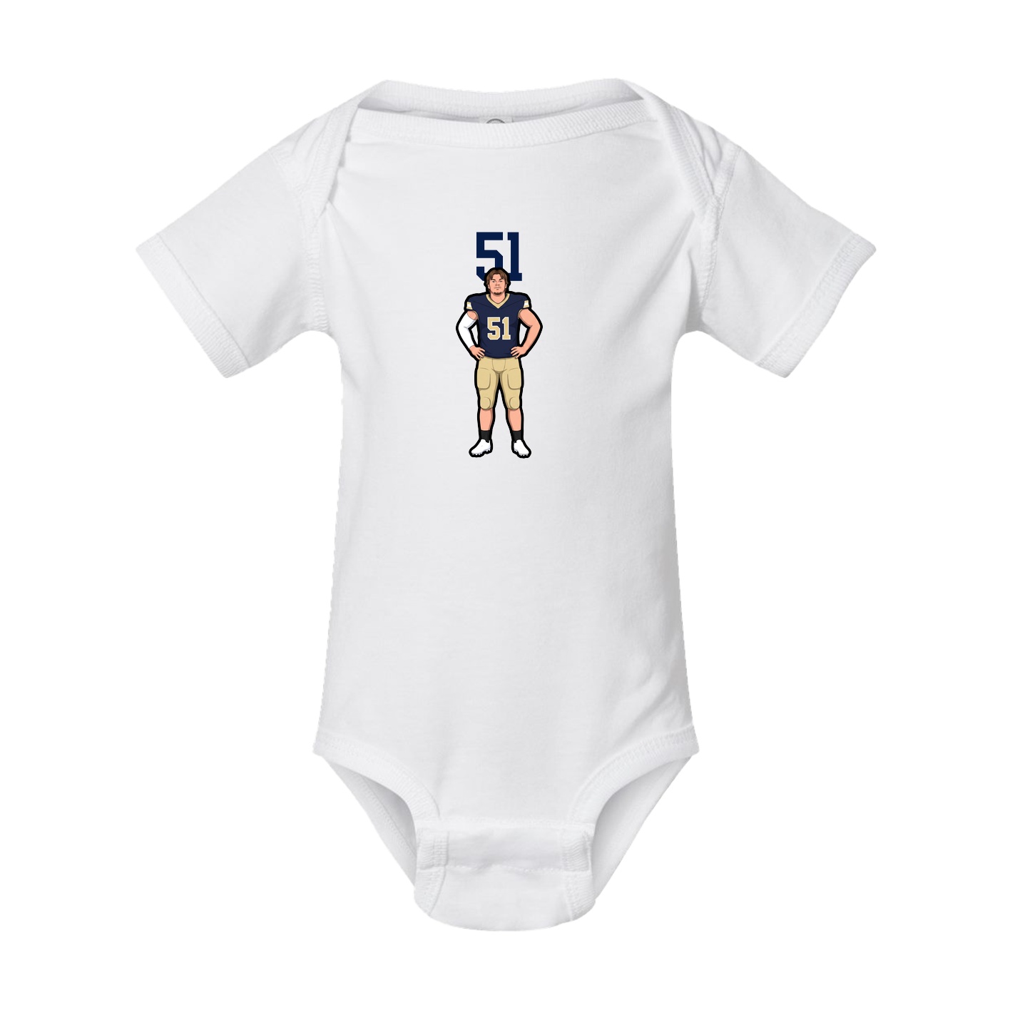 Baby Onesie — Number Top in White