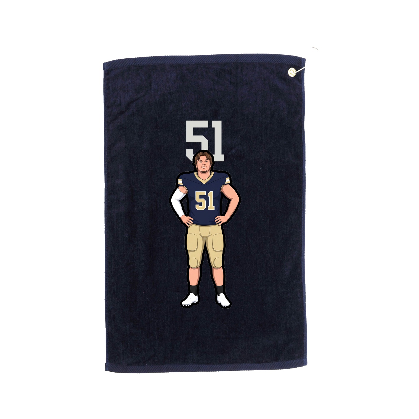 Golf Towel — Number Top in Navy