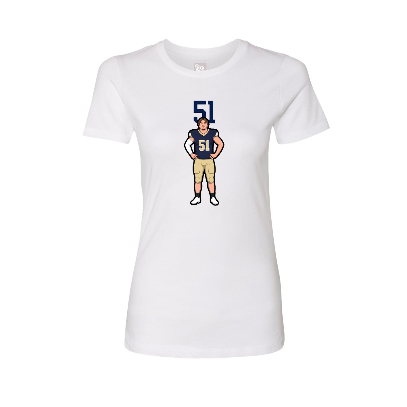 Fitted Women's Tee — Number Top in White