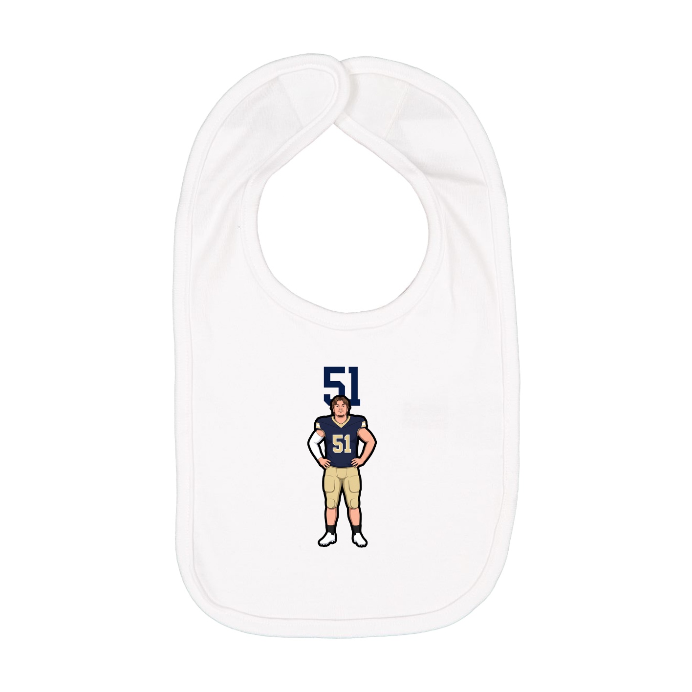 Infant Bib — Number Top in White