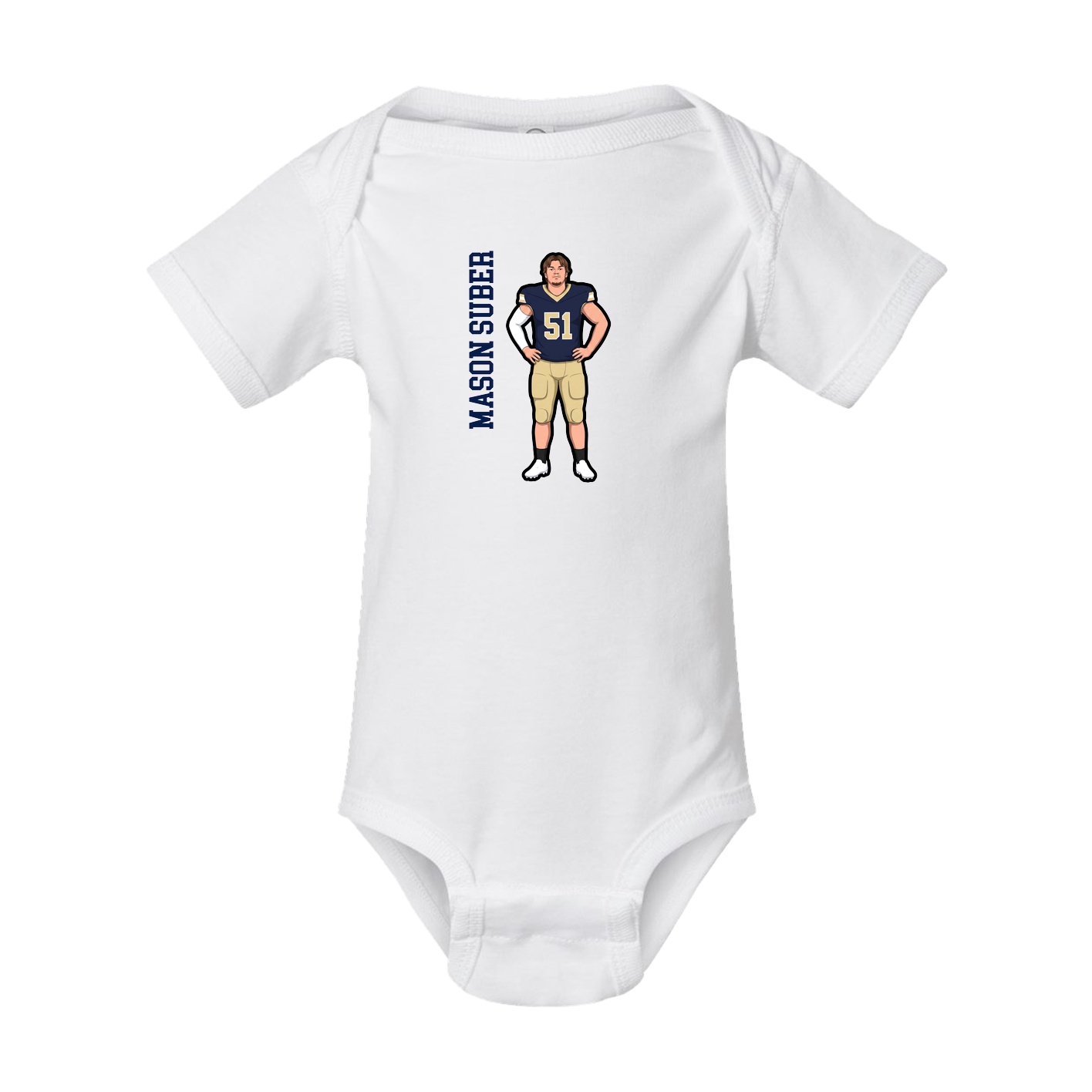 Baby Onesie — Name Vertical in White