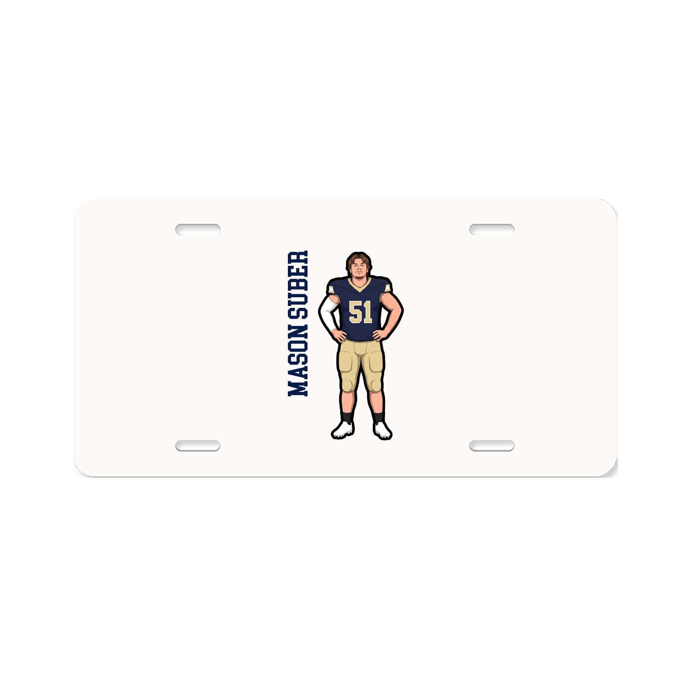 License Plate — Name Vertical in Classic