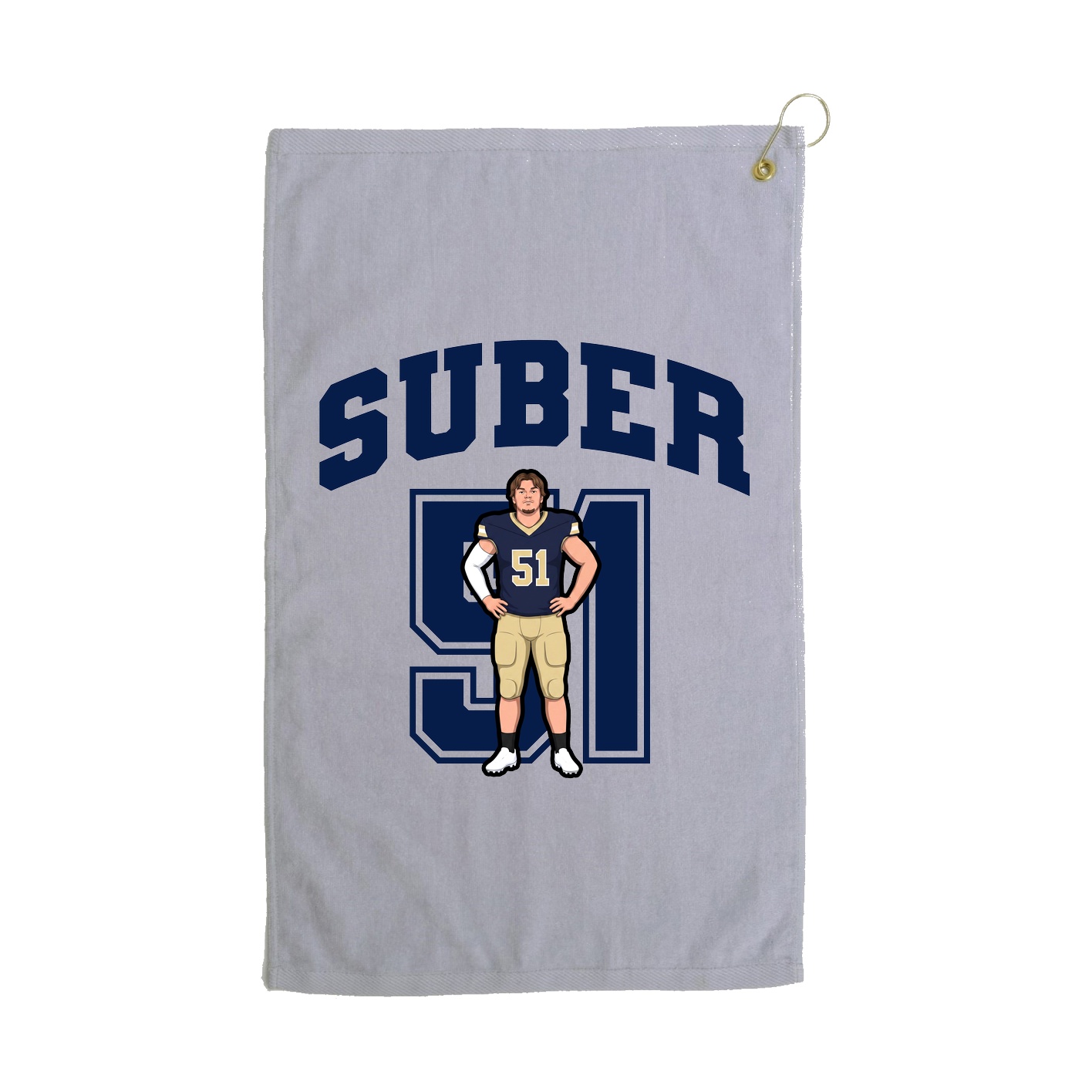 Golf Towel — Number in Grey