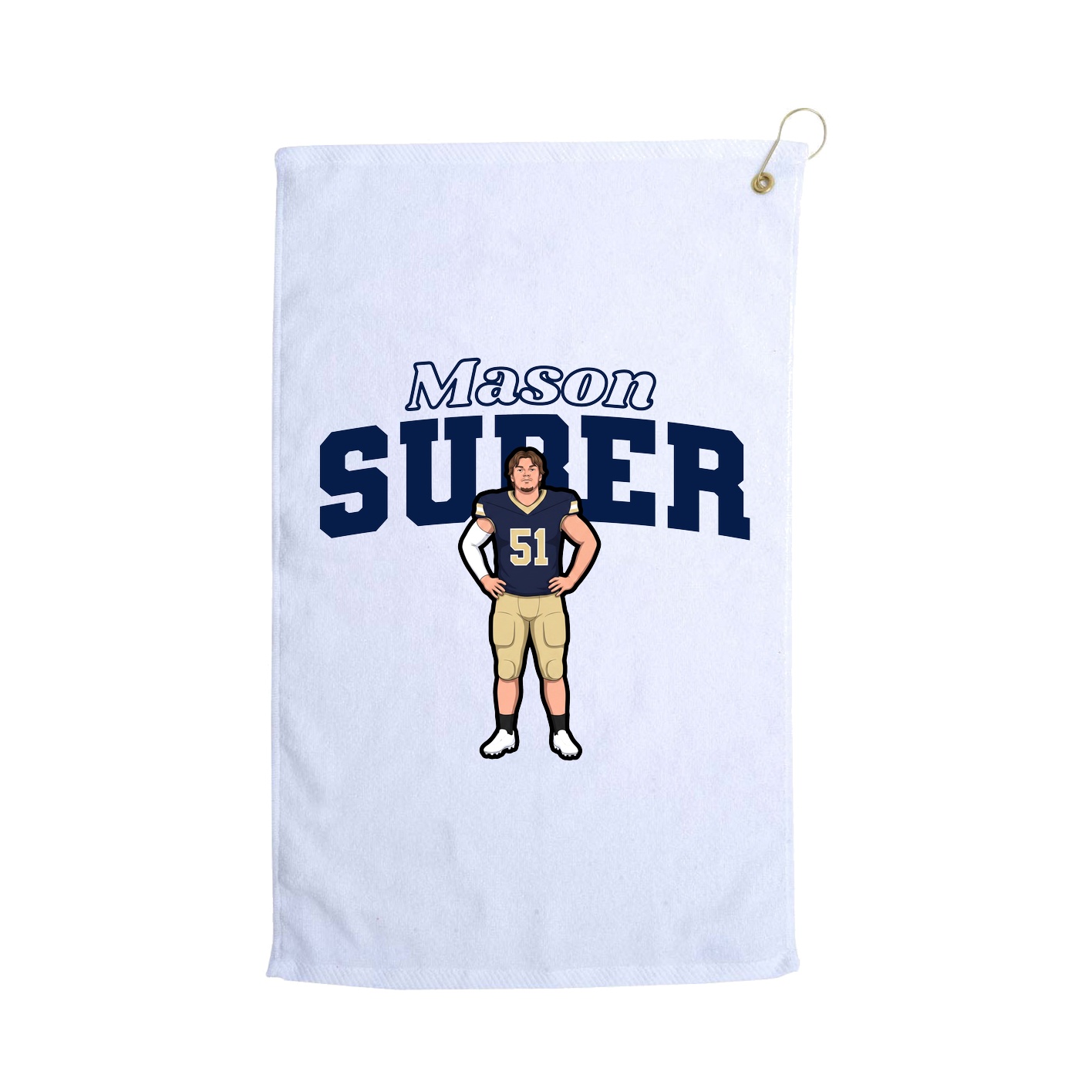 Golf Towel — Name Arch in White