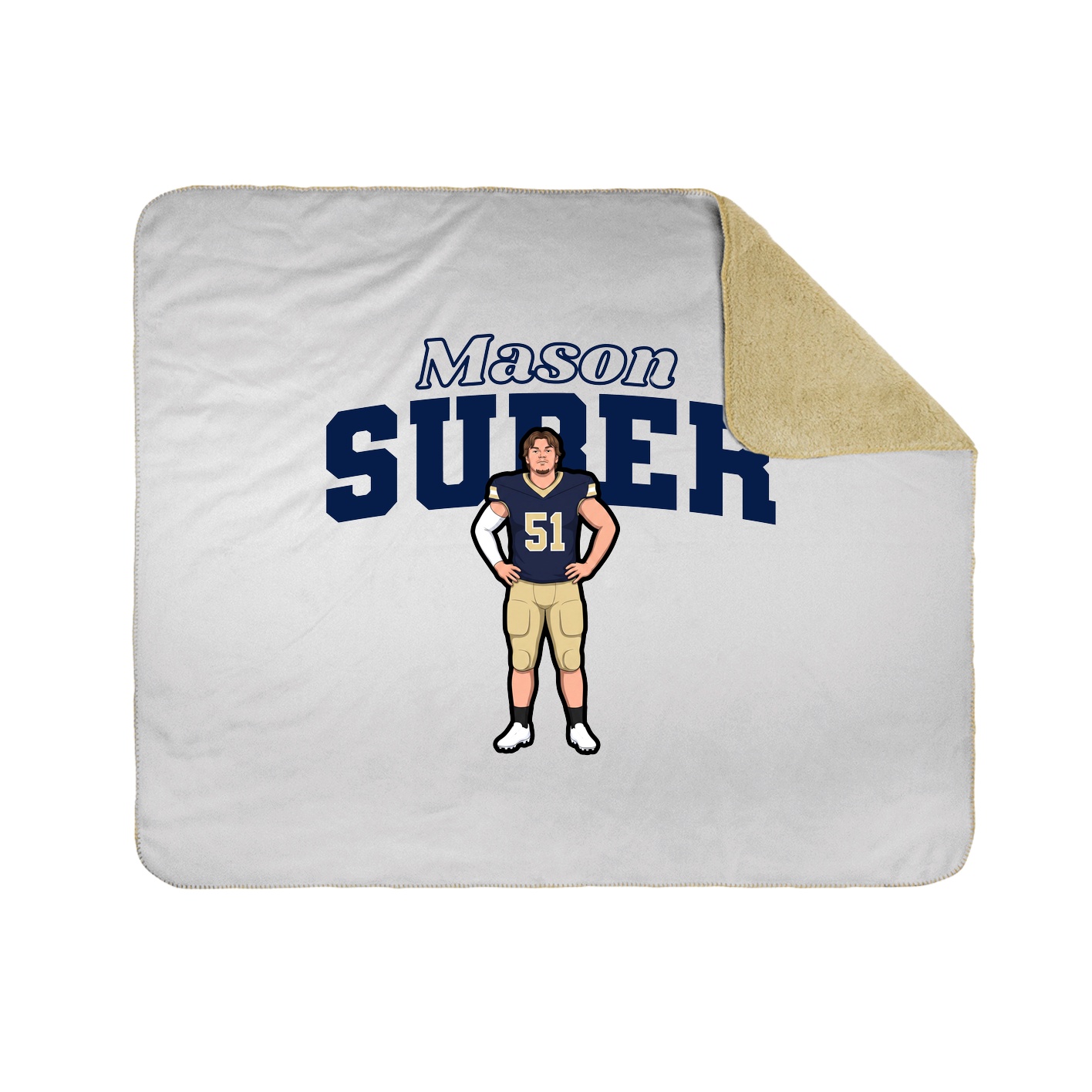 Throw Blanket — Name Arch in White