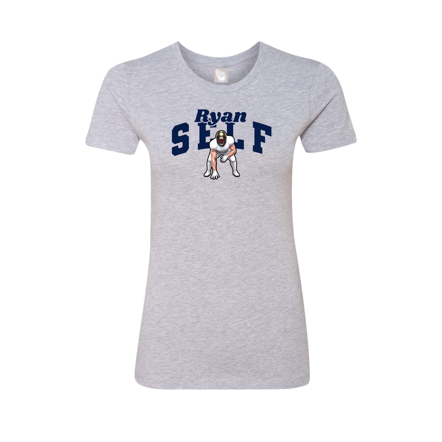 Fitted Women's Tee — Signature Arch in Grey