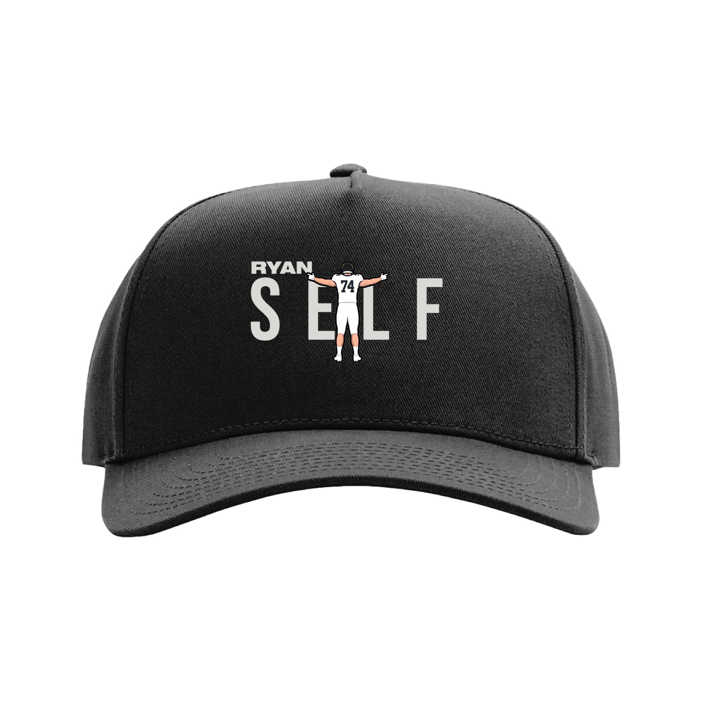 Full Fabric Five-Panel Champ Cap — Player Name in Black