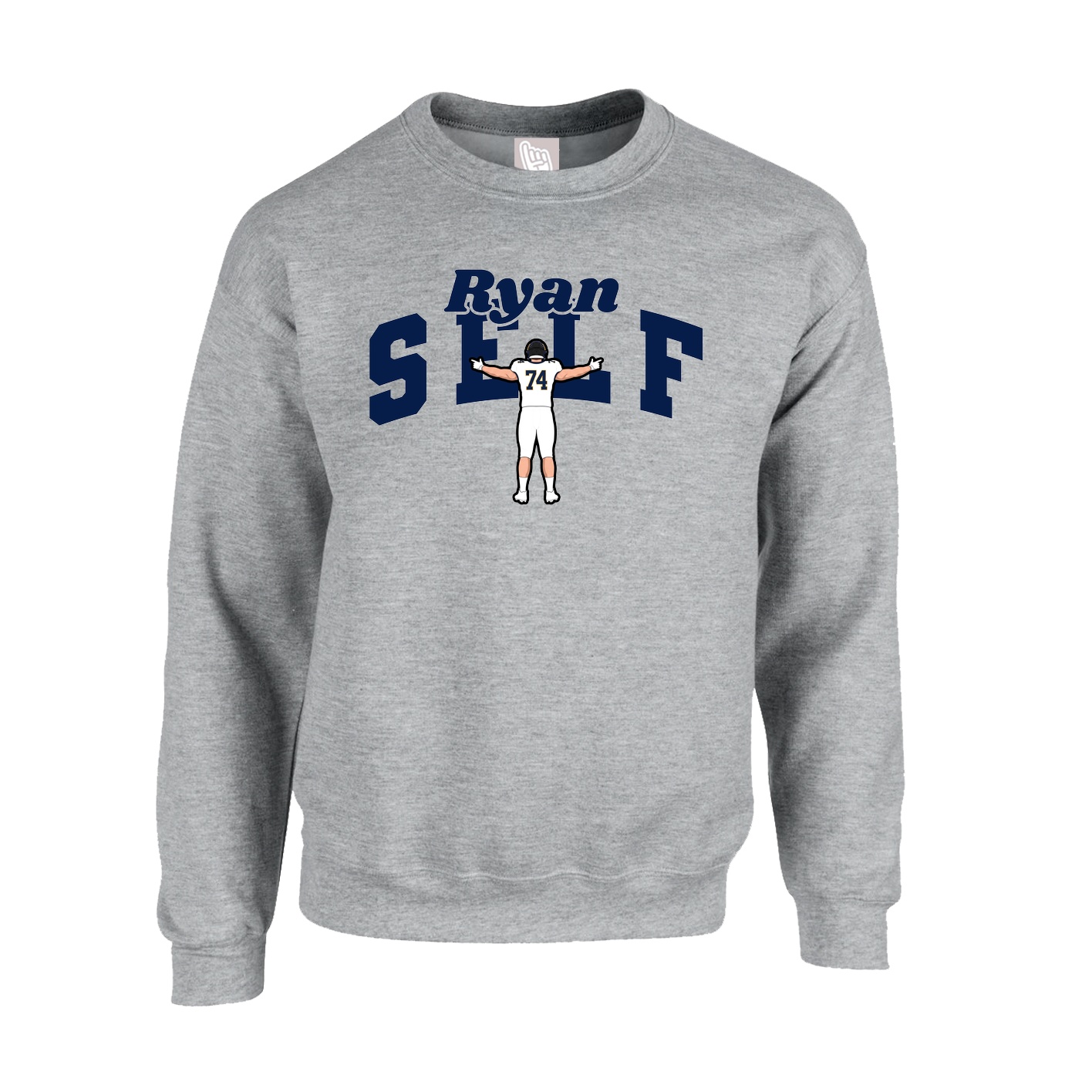 Fleece Crew — Signature Arch in Grey