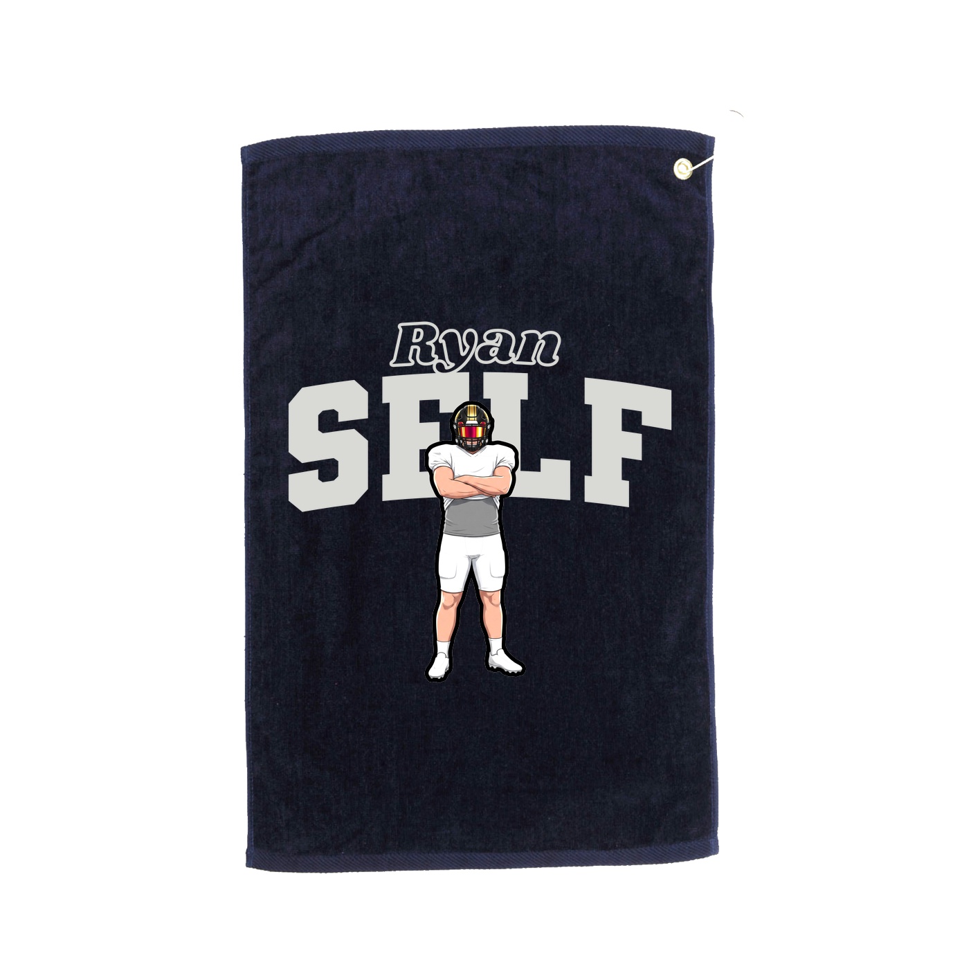 Golf Towel — Name Arch in Navy