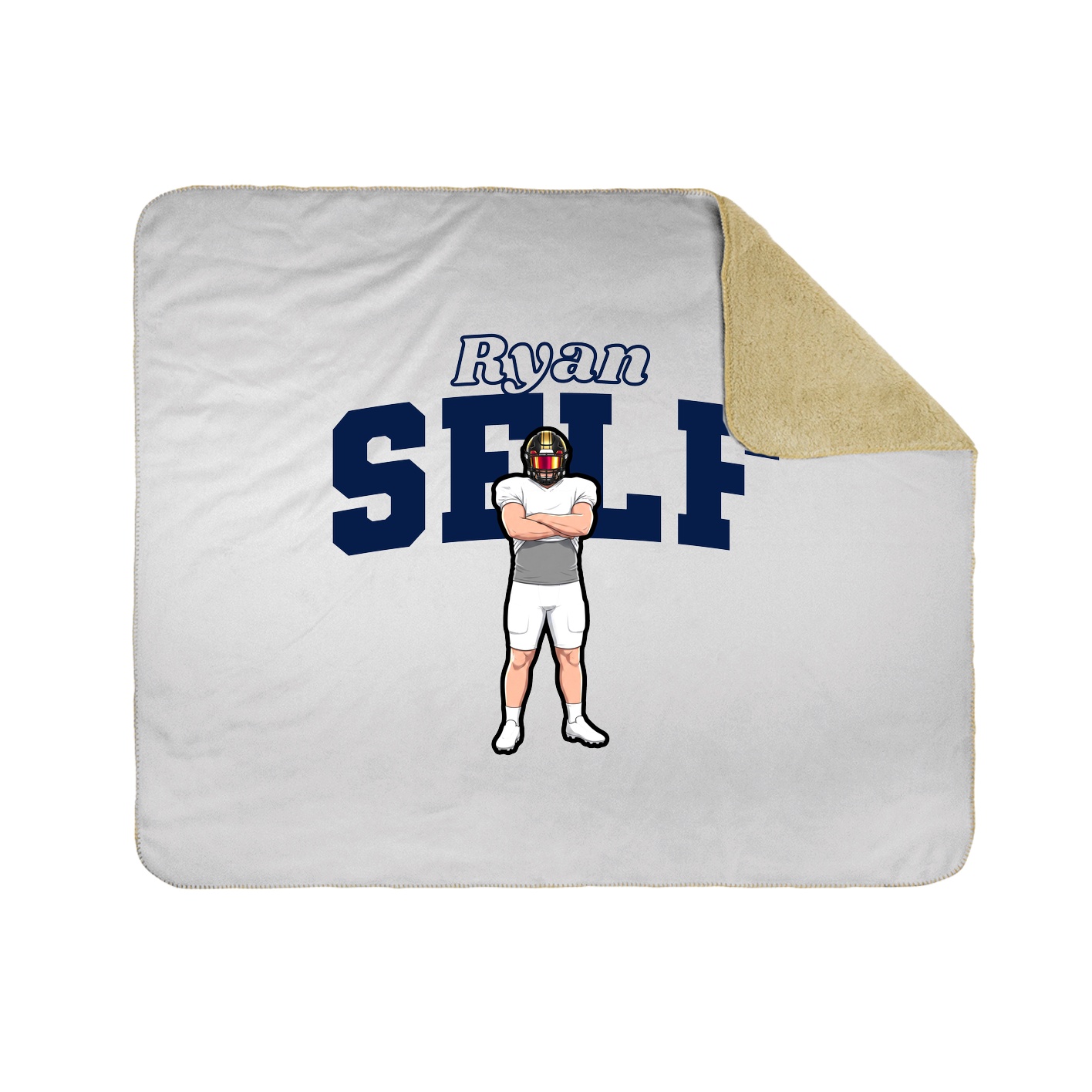 Throw Blanket — Name Arch in White