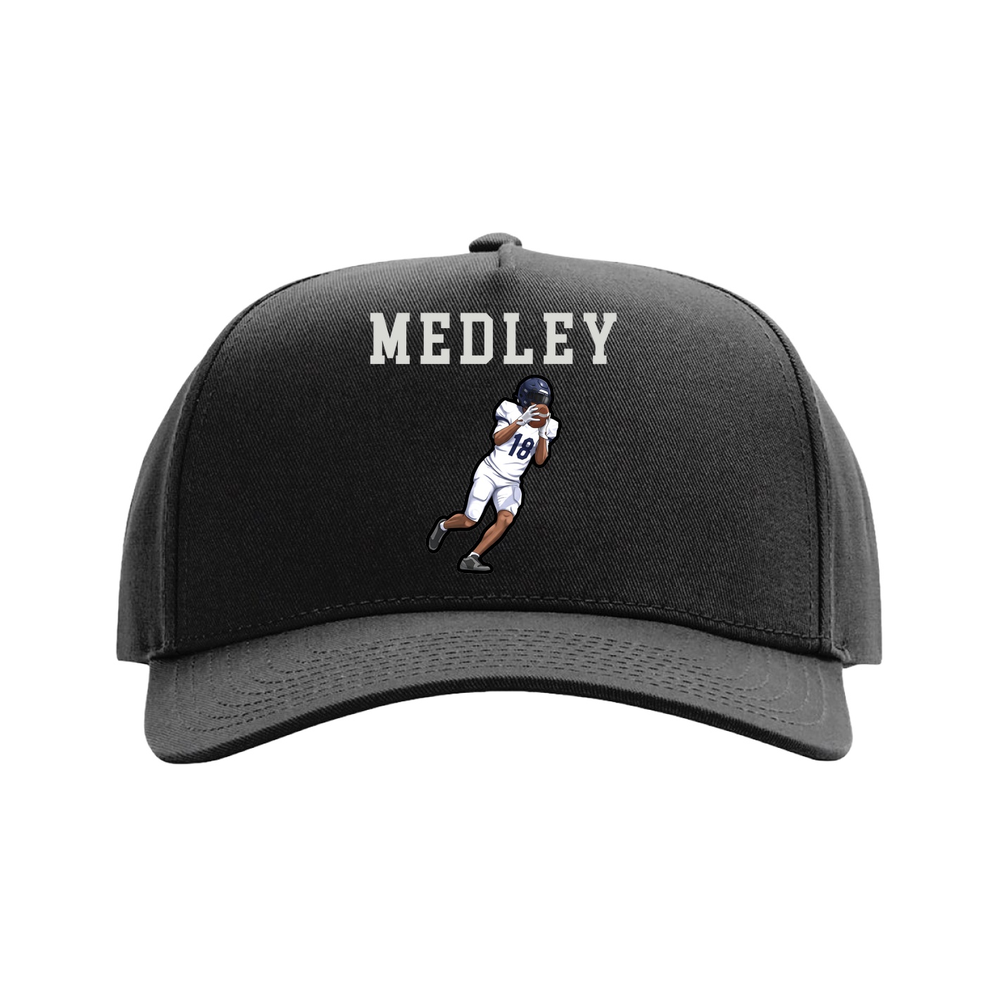 Full Fabric Five-Panel Champ Cap — Shirsey in Black